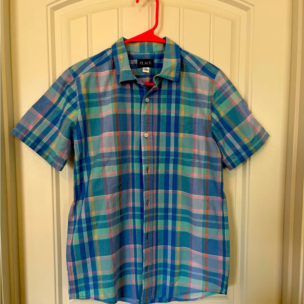 Plaid Blue and Green Boys Shirt